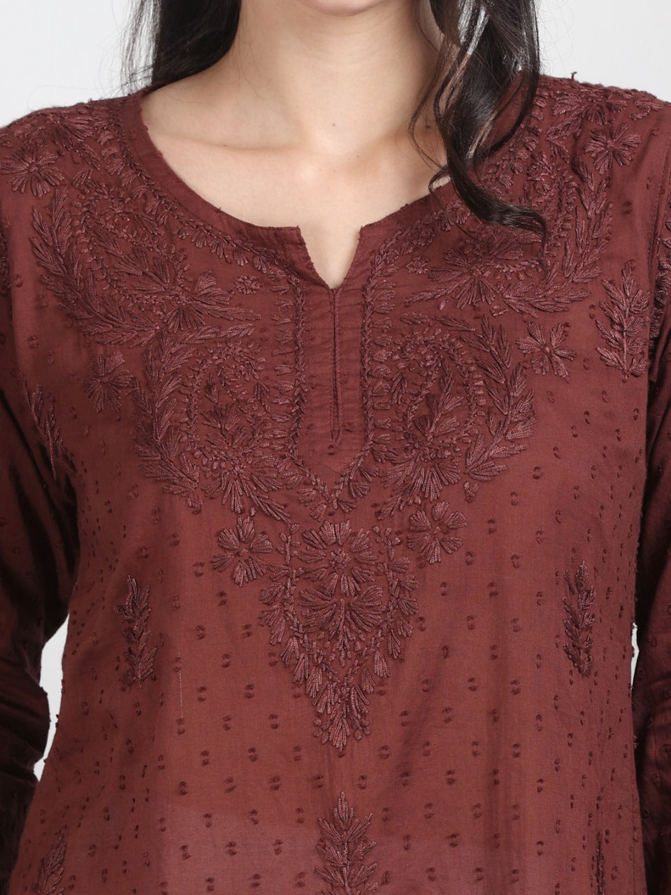 Chikankari Short Top On Pure Cotton Fabric In Beautiful Shades