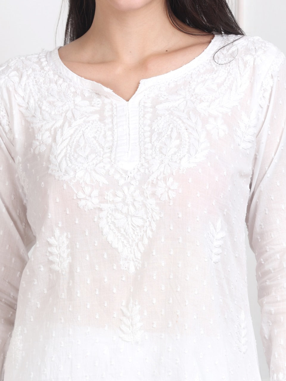 Chikankari Short Top On Pure Cotton Fabric In Beautiful Shades